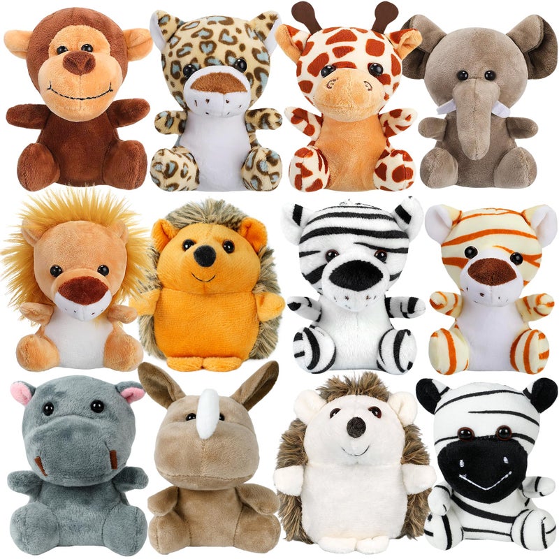Arrozon 12 Pcs Small Stuffed Animals Bulk 45 Inch Mini Stuffed Animals Classroom Easter Egg Fillers Keychain Plushies Toys Claw Machine Prizes Party Favors Stuffers for Kid Gifts - Image 3