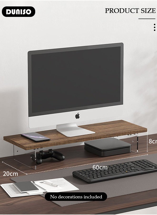 DUNISO - Monitor Stand Riser, Acrylic Material Desktop Organizer Stand, Durable Desktop Shelf for Relieve Cervical Fatigue, Multipurpose Desktop Stands Organizer for Desk, TV/Screen/PC/Printer - Image 1