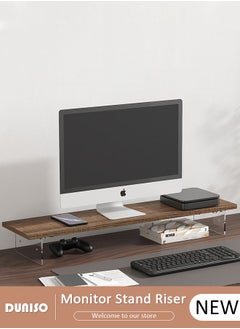 DUNISO Monitor Stand Riser, Acrylic Material Desktop Organizer Stand, Durable Desktop Shelf for Relieve Cervical Fatigue, Multipurpose Desktop Stands Organizer for Desk, TV/Screen/PC/Printer  - Image 1