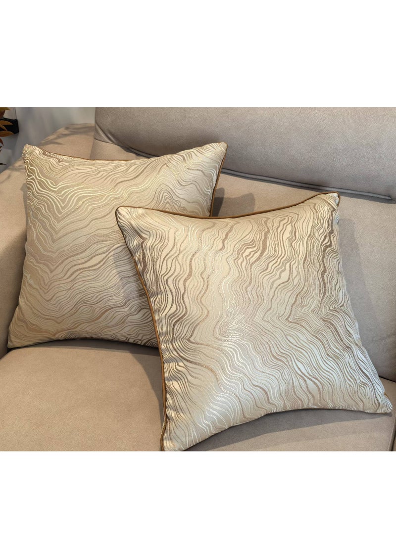 Generic Pack of 2, noble golden dune pattern Decorative Square Throw Pillow Cover Cushion Covers Pillowcase, Home Decorations for Sofa Couch Bed Chair 18x18 Inch/45x45 cm  - Image 3