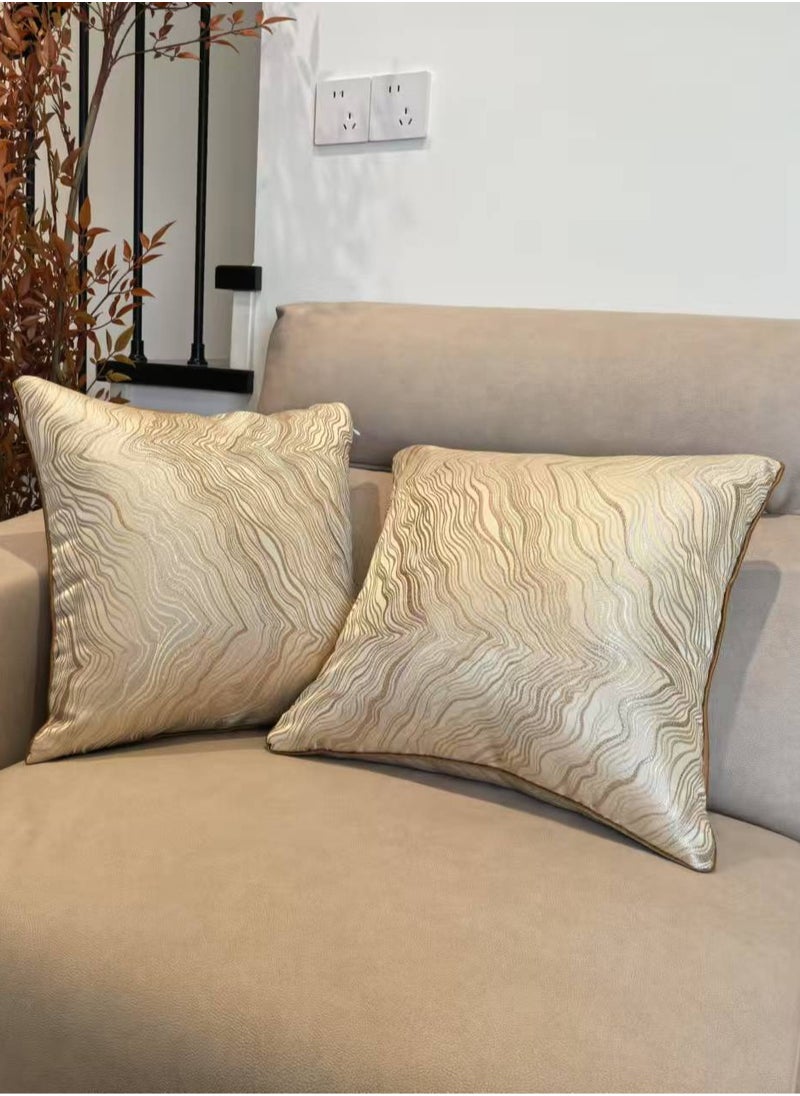 Generic Pack of 2, noble golden dune pattern Decorative Square Throw Pillow Cover Cushion Covers Pillowcase, Home Decorations for Sofa Couch Bed Chair 18x18 Inch/45x45 cm  - Image 1