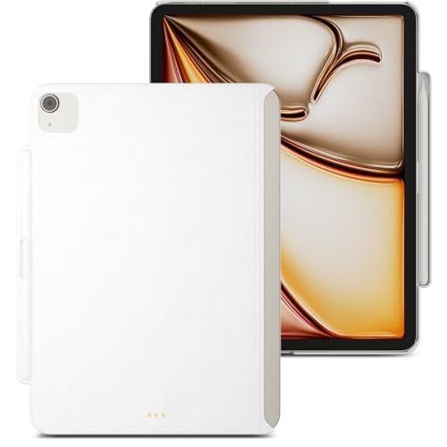 MAGEASY CoverBuddy for M3/M2 iPad Air 11” (2024-2025) - iPad Air Case Compatible with Magic Keyboard, Enhanced Thickness & Heat Dissipation, with Pencil Holder - White (5.0 Leather) - Image 1