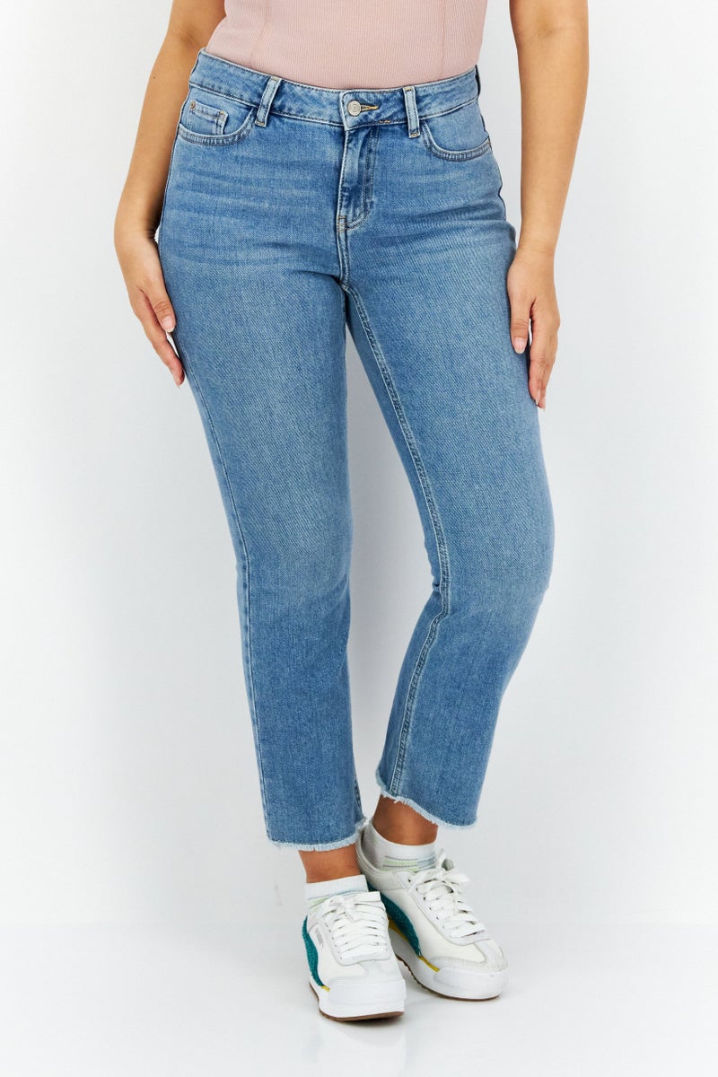 Zero Women Regular Fit Washed Stretchable Jeans, Light Blue - Image 1