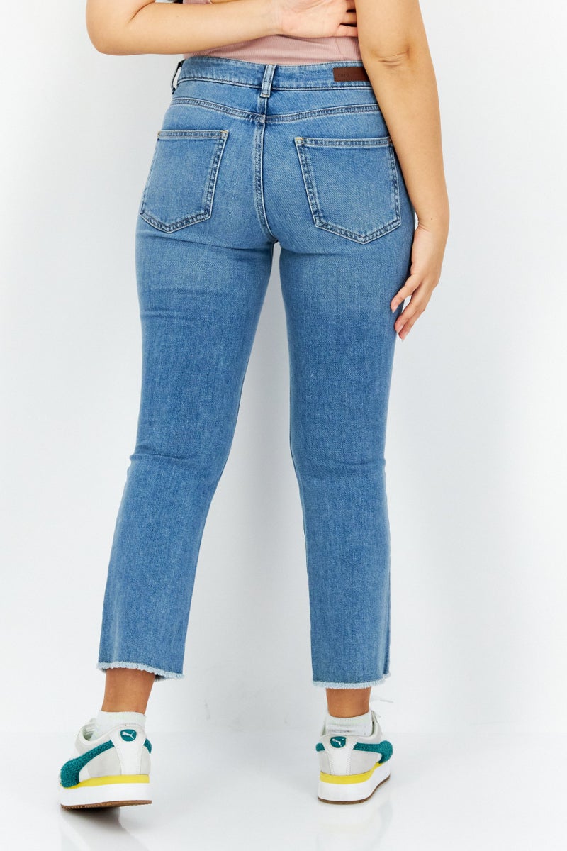 Zero Women Regular Fit Washed Stretchable Jeans, Light Blue - Image 4