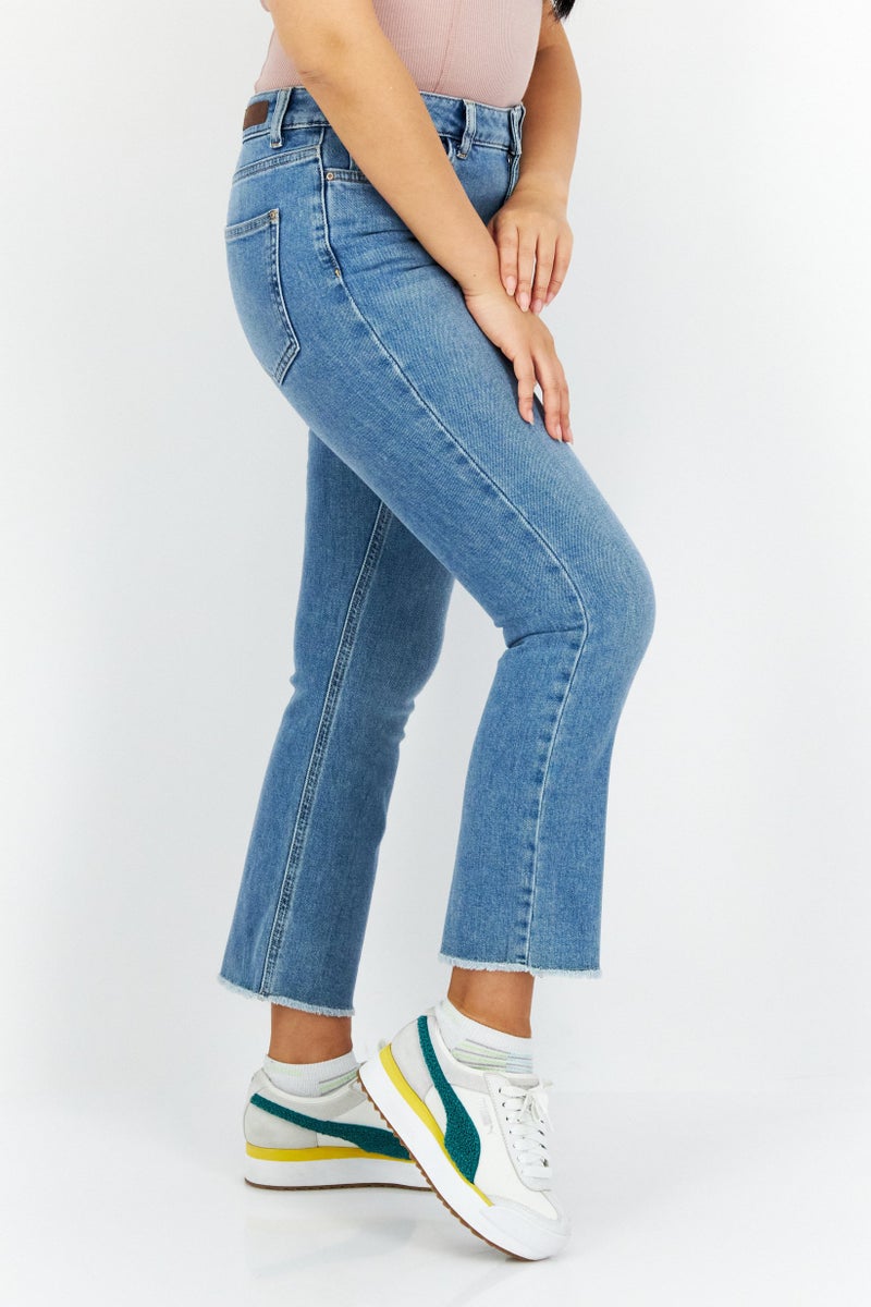 Zero Women Regular Fit Washed Stretchable Jeans, Light Blue - Image 4
