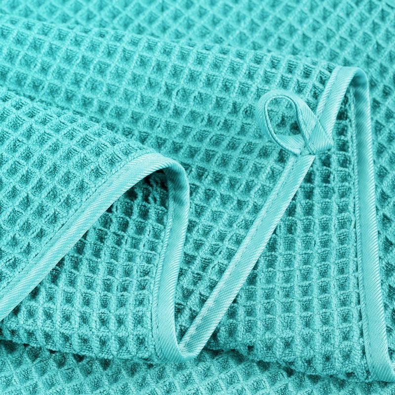 POLYTE 430 GSM Microfiber Oversize Quick Dry Lint Free Bath Towel, 60 x 30 in, 4 Pack (Waffle Weave) - Image 4