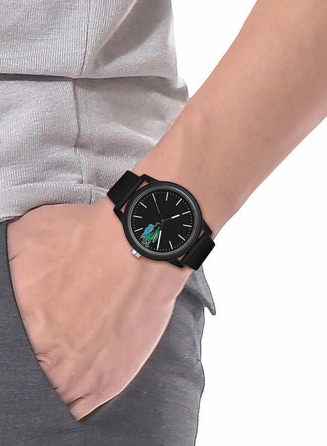LACOSTE Men 12.12 Analog Quartz Black Silicone Watch - 2011134 - Image 4
