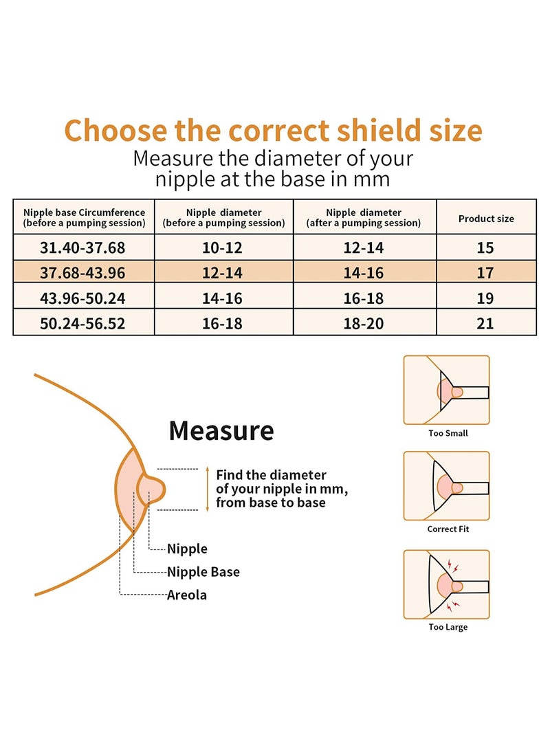4pcs Flange 17mm 19mm Inserts for momcozy S9 S12 S9pro S12pro Lansinoh Bellababy Pump Parts Replace Wearable Breast Pump Shield Flange Insert to Reduce 24mm Down to 17mm 19mm - Image 5