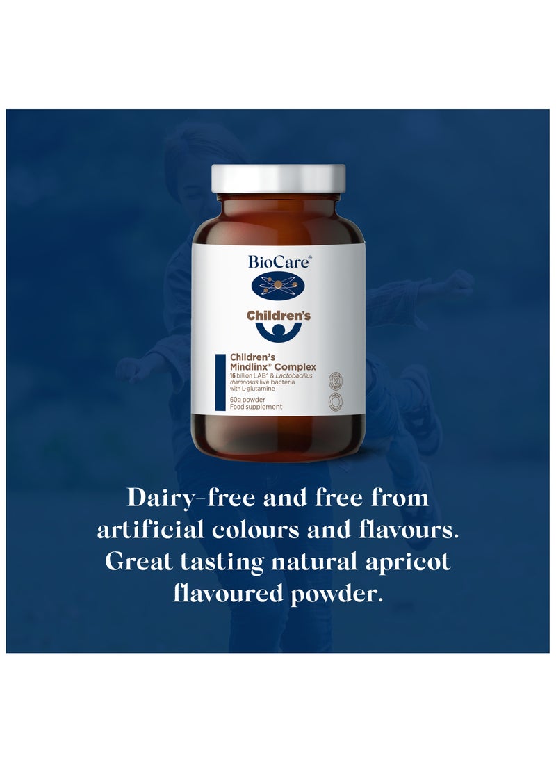Biocare - Children'S Mindlinx Complex 16 Billion Lab4 And Lactobacillus Rhamnosus Live Bacteria with L-glutamine to Support a Healthy Gut, 60g Powder Food Supplement - Image 1