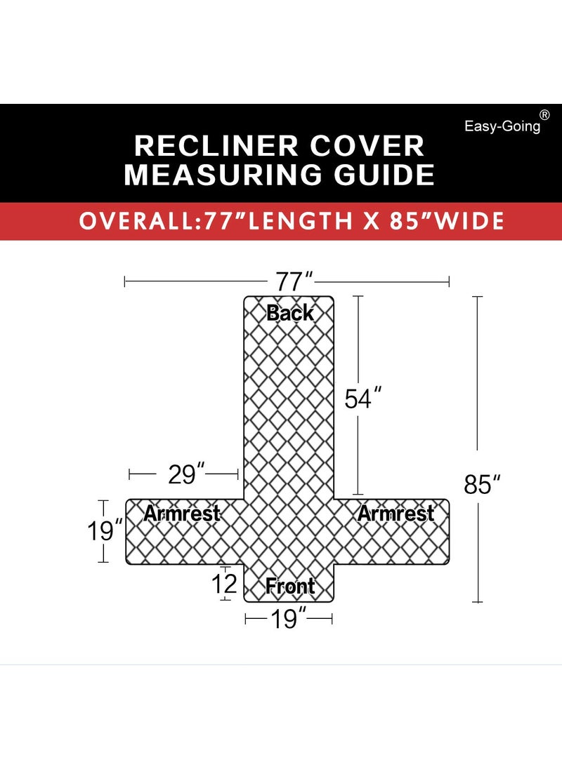Easy-Going - Easy-Going Recliner Sofa Slipcover Reversible Sofa Cover Water Resistant Couch Cover Furniture Protector with Elastic Straps for Pets Kids Children Dog Cat (Recliner, Wine/Beige) - Image 1