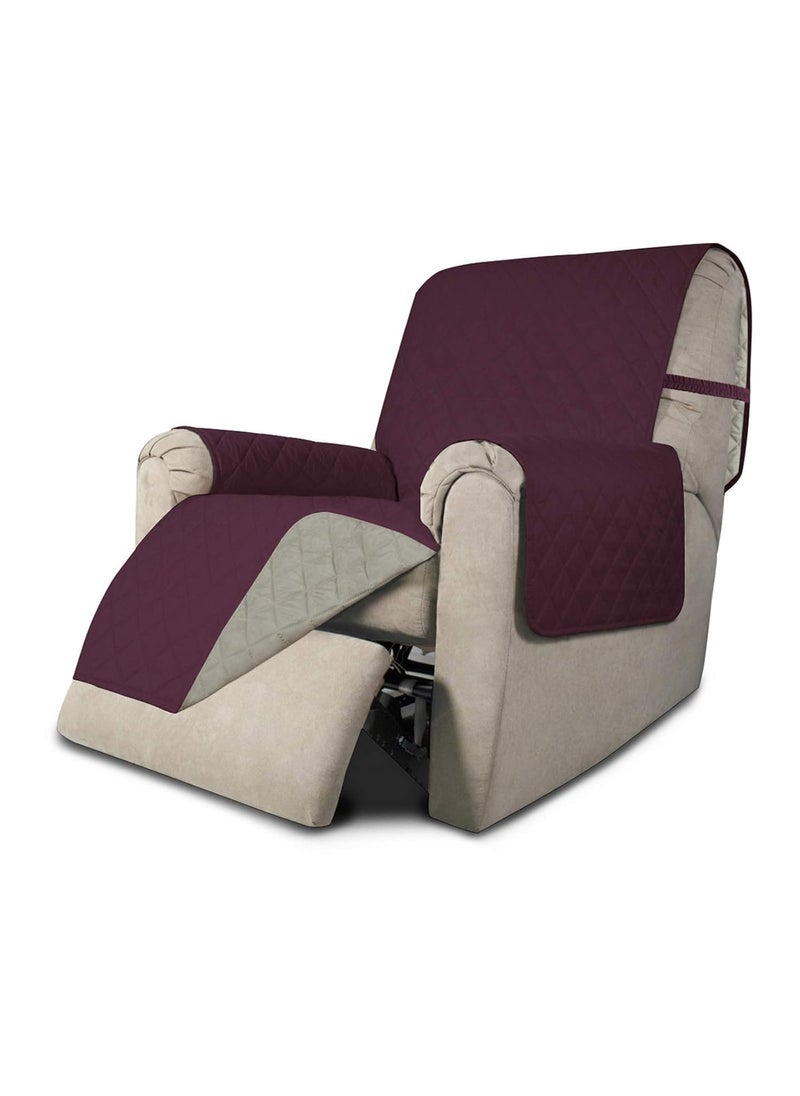 Easy-Going - Easy-Going Recliner Sofa Slipcover Reversible Sofa Cover Water Resistant Couch Cover Furniture Protector with Elastic Straps for Pets Kids Children Dog Cat (Recliner, Wine/Beige) - Image 1