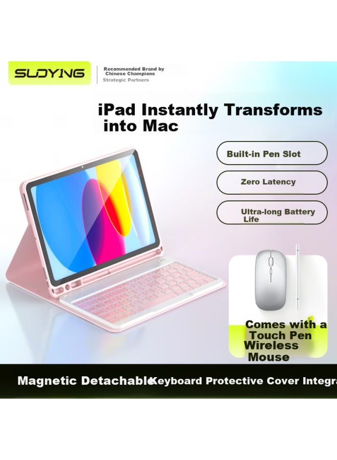 Suoying Apple Ipad 9 Keyboard Case, Integrated 10.2-inch Keyboard And Mouse Cover For 7th/8th Generation Magic Keyboard, Compatible With 20/19 Models, Tablet Stand With Bluetooth And Stylus