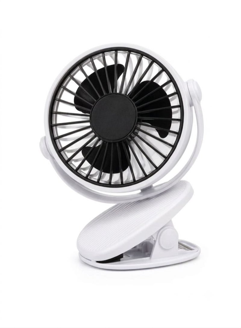 USB Rechargeable Clip-On Desk Fan – Adjustable Rotation HR-6130 - Image 1