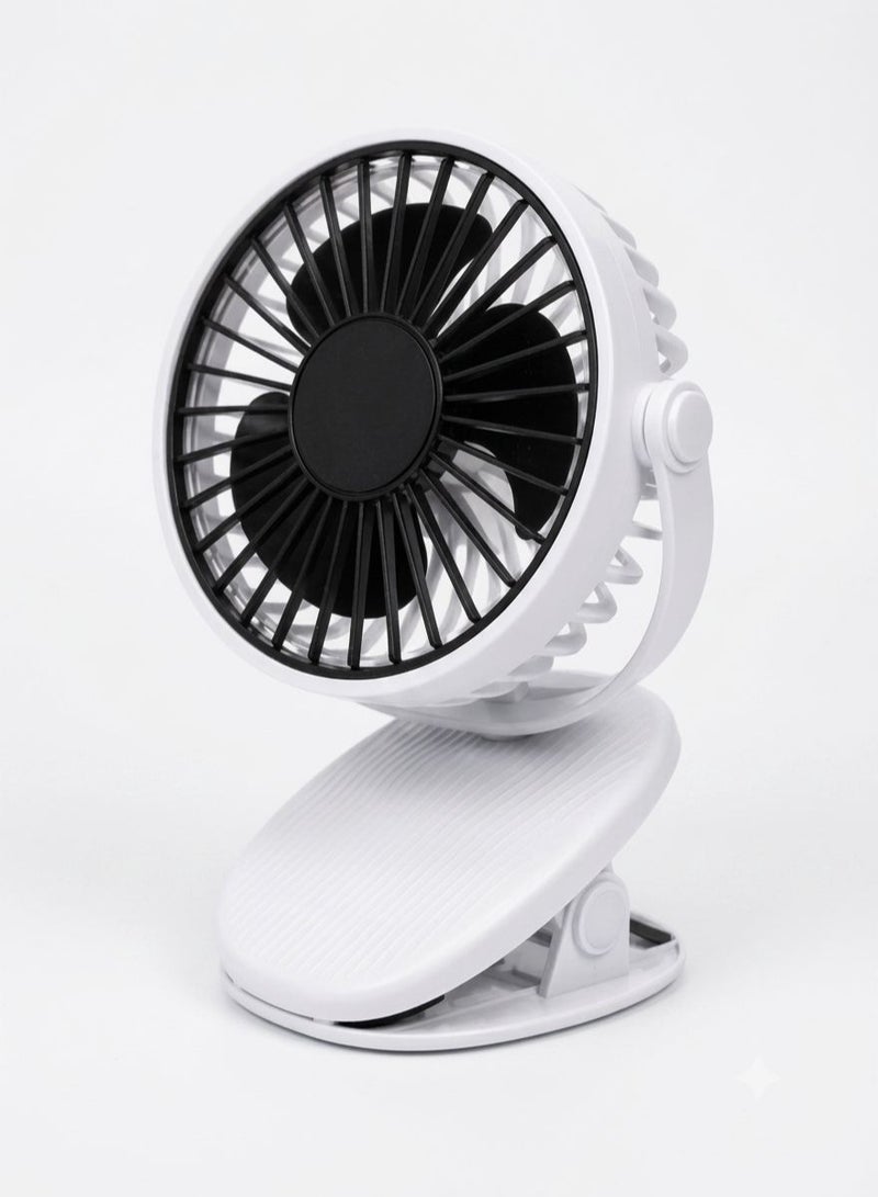 USB Rechargeable Clip-On Desk Fan – Adjustable Rotation HR-6130 - Image 2