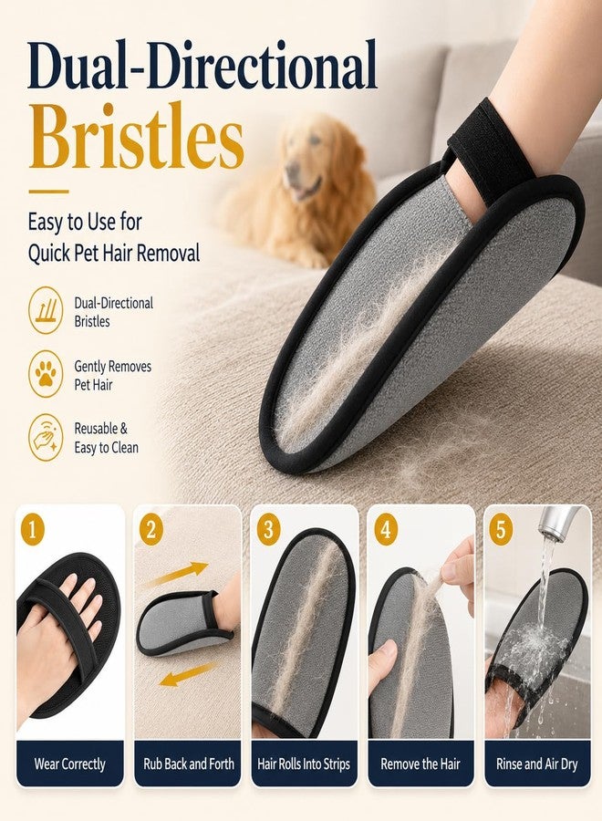 Pet Hair Removal Glove for Dogs & Cats - Upgraded Reusable Electrostatic Magic Brush, Effective Pet Hair Remover for Clothing, Couch, Carpet, Car Seats & Furniture - Image 3