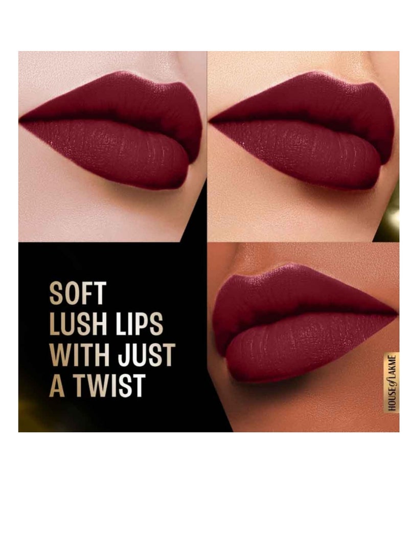 LAKME LAKMÉ Cushion Matte Lipstick Plum Obsession  4.5g   Long Lasting Lipsticks for Women Comfortable Velvet Matte Finish Lipstick for Soft Feel - Image 3