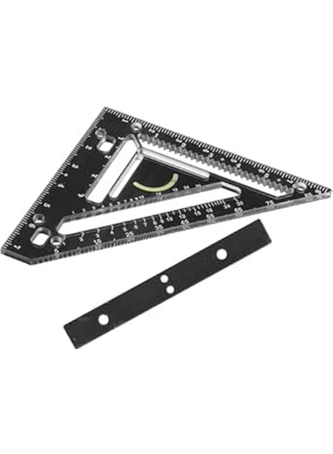 High Precision Carpenter Square Ruler With Clamp Block Compact Dark Woodworking Tool - Image 1