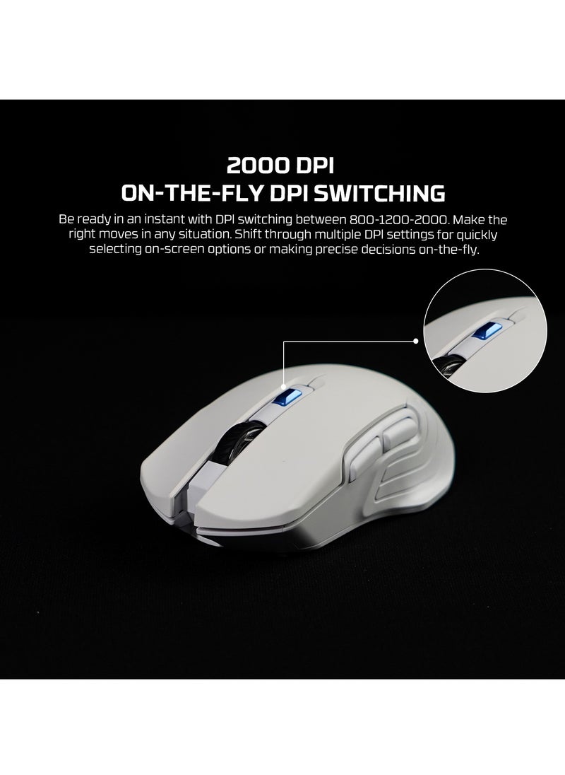 FANTECH - Wireless Gaming Mouse – E500mAh Rechargeable Battery, 2000 DPI, 6 Buttons, 3M Silent Clicks | Long-Lasting & Ergonomic Design.Compatible with Computer PC MacBook Laptop Windows 11 10 macOS Linux - Image 1