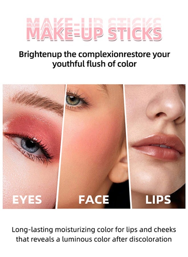 اوكيل العيون والشفاه وأحمر الخدود 3 في 1 ، عصا مكياج متعددة الوظائف ، عيون الشفاه ولون أحمر الخدود يتغير من الأسود إلى الوردي ، أحمر الشفاه لتغيير لون البشرة ، ظلال العيون وأحمر الخدود - Image 3