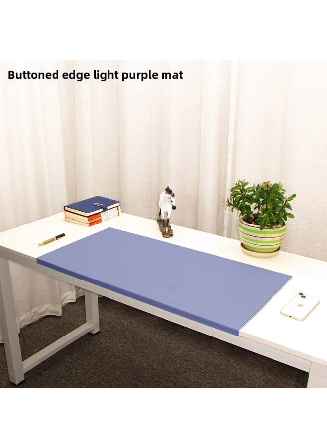 Buckle Hanging Computer Office Writing Table Mat Folded Edge Elbow Protection Hardening Thickened Locking Line Household Leather Mouse Hongna-Color:600x300mm-3.8mm★-Pattern:Light Purple Mat With Hanging Edge★  - Image 1