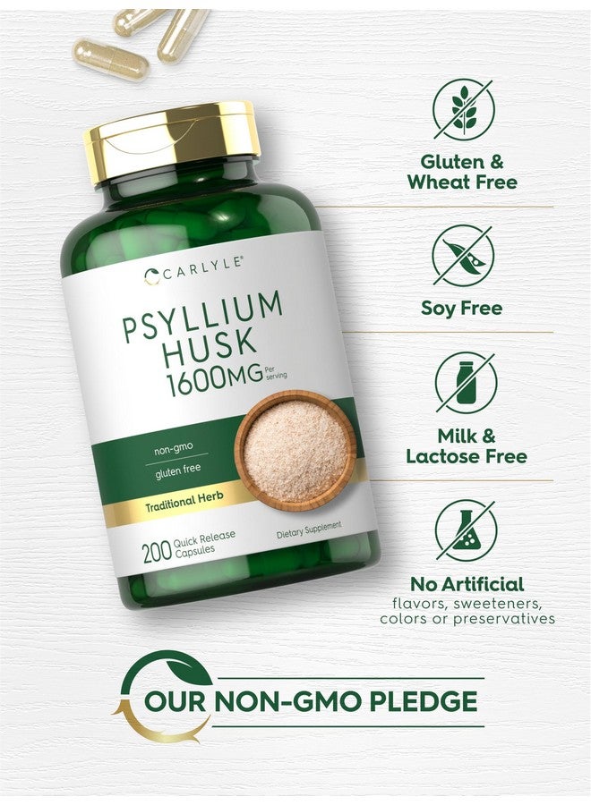 كبسولات كارلايل بسيليوم هاسك | ١٦٠٠ ملغ | ٢٠٠ كبسولة | مكمل غذائي غني بالألياف | غير معدل وراثيًا، خالٍ من الغلوتين - Image 5