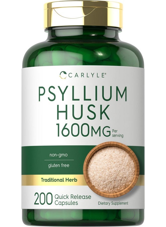 كبسولات كارلايل بسيليوم هاسك | ١٦٠٠ ملغ | ٢٠٠ كبسولة | مكمل غذائي غني بالألياف | غير معدل وراثيًا، خالٍ من الغلوتين - Image 1
