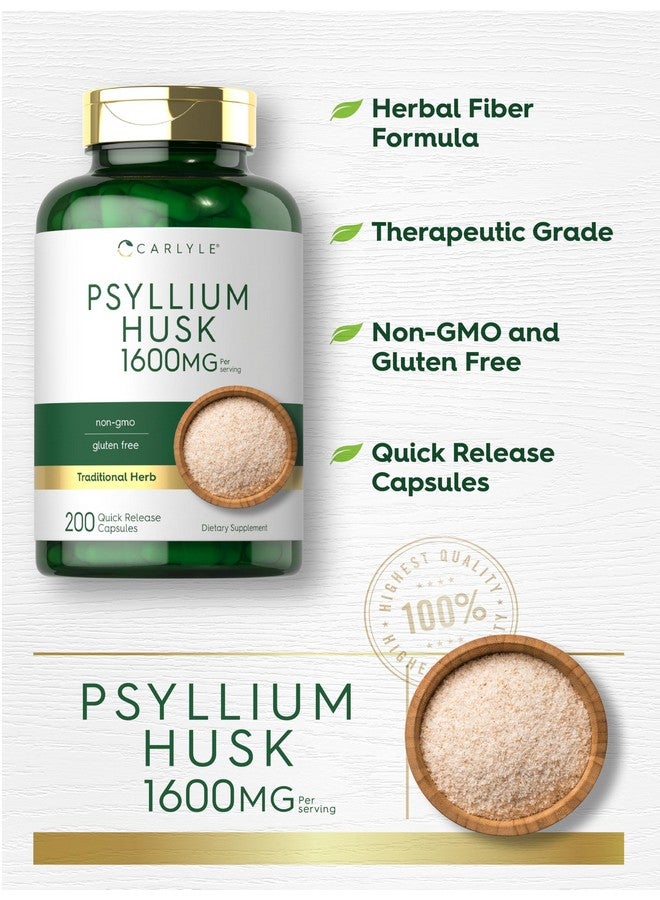 كبسولات كارلايل بسيليوم هاسك | ١٦٠٠ ملغ | ٢٠٠ كبسولة | مكمل غذائي غني بالألياف | غير معدل وراثيًا، خالٍ من الغلوتين - Image 4