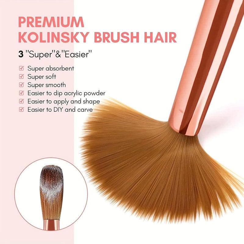 Nailwind 3PCS Nail Brush, Nail Art Kit Brushes for Nails in Size 8/10/14,Nail Brush for Powder, Nail Polish Pens,3D Manicure Carving Tool,3D Nail Art Tool Nail Art Brush for Gel Nail, Nail Brush Set for Women, - Image 4