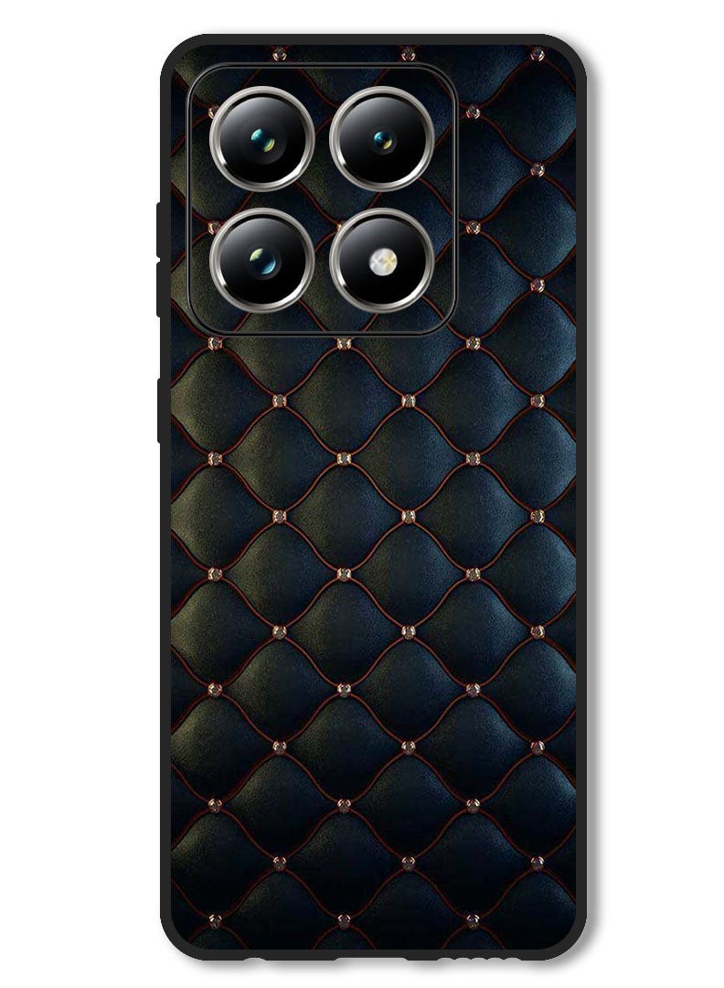 Theodor Case Compatible with Xiaomi 14T Pro Protection Shockproof Bumper Cover Stappers On Black Cloth Pattern - Image 1