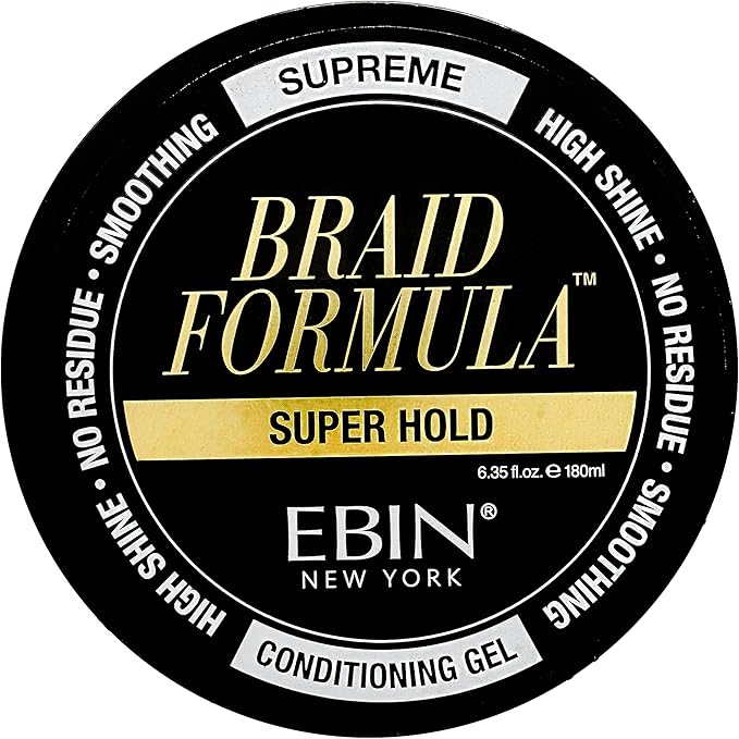 EBIN NEW YORK Braid Formula Conditioning Gel Super Hold 635 Oz Great for Braiding Twisting Edges No Residue No Flaking Strong Hold High Shine Smoothing with Clean No Buildup