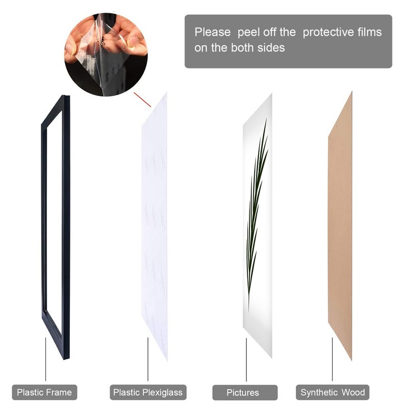 NAOKBOEE 6x15 Picture Frame in Black  Photo Frames with Plexiglass  Horizontal and Vertical Formats for Wall Mounting - Image 3