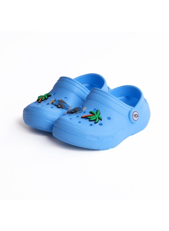 Onda Onda Pronto Summer Kids Clogs with Summer Vibes Stickers, Lightweight & Comfortable - Baby Blue  - Image 1