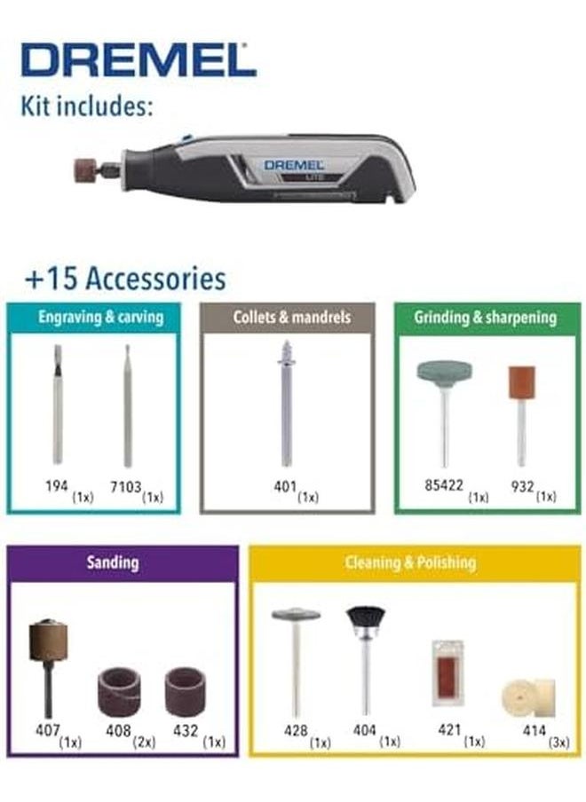 DREMEL - Lite 7760 Cordless Rotary Tool Li Ion 3.6 V Multi Tool Kit With 15 Accessories F 013 776 0Jb - Image 1