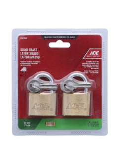 ACE Excellent Design Solid Brass Keyed Padlock Gold and Silver 4 mm 5397914 
