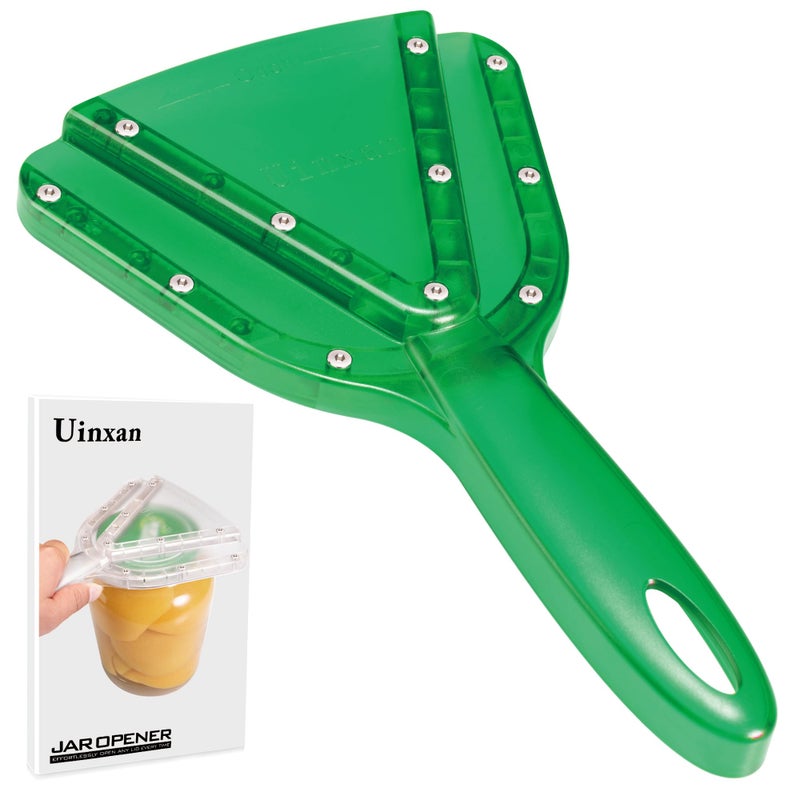 Uinxan Jar Opener for Weak Hands Seniors with Arthritis Effortlessly Opens Screw Lids Bottle Caps Manual Handheld 304 Stainless Steel Patented Kitchen Gadget Green - Image 2