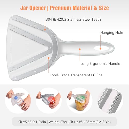 Uinxan Jar Opener for Weak Hands Seniors with Arthritis Effortlessly Opens Screw Lids Bottle Caps Manual Handheld 304 Stainless Steel Patented Kitchen Gadget Green - Image 3