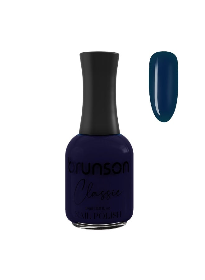 Brunson Classic Nail Polish 18ml Fast Dry Nail Lacquer Nail Harderner Normal Polish Glossy Gel Effect Quick Air Dry Long-Lasting Natural Nail Enamel Salon Quality Manicure Pedicure Regular Polish - Image 1