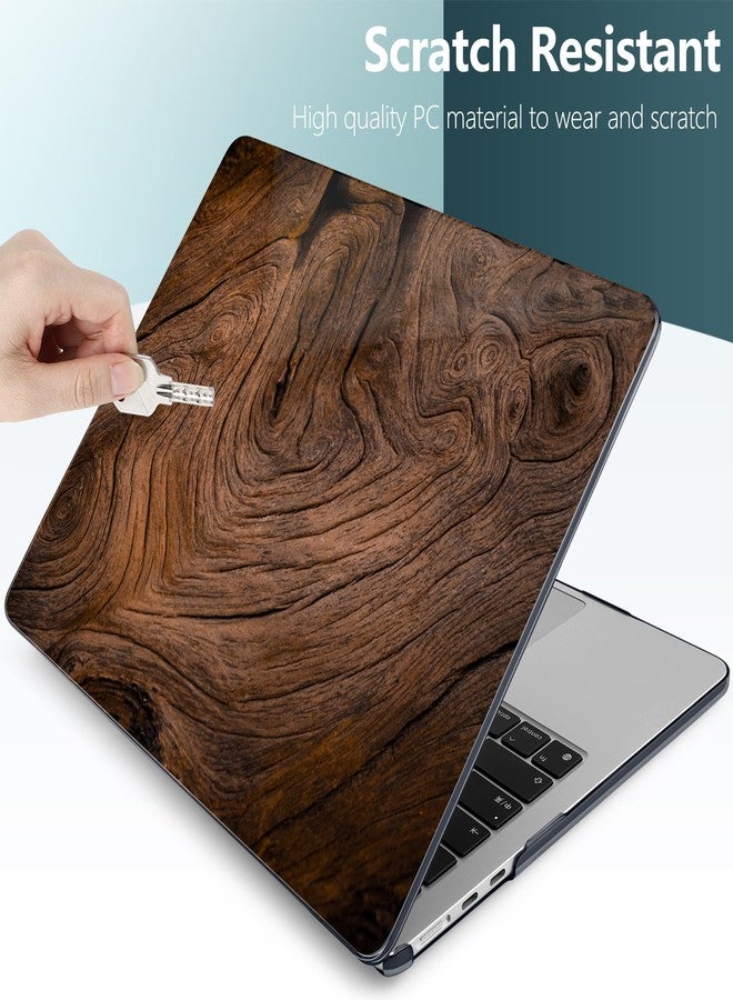 DONGKE Compatible with M3 MacBook Air 15 inch Case 2024 2023 A3114 A2941 M2 Retina Display Touch ID, Plastic Hard Case & Keyboard Skin & Screen Protector for MacBook Air 15.3" - Wood Grain - Image 4
