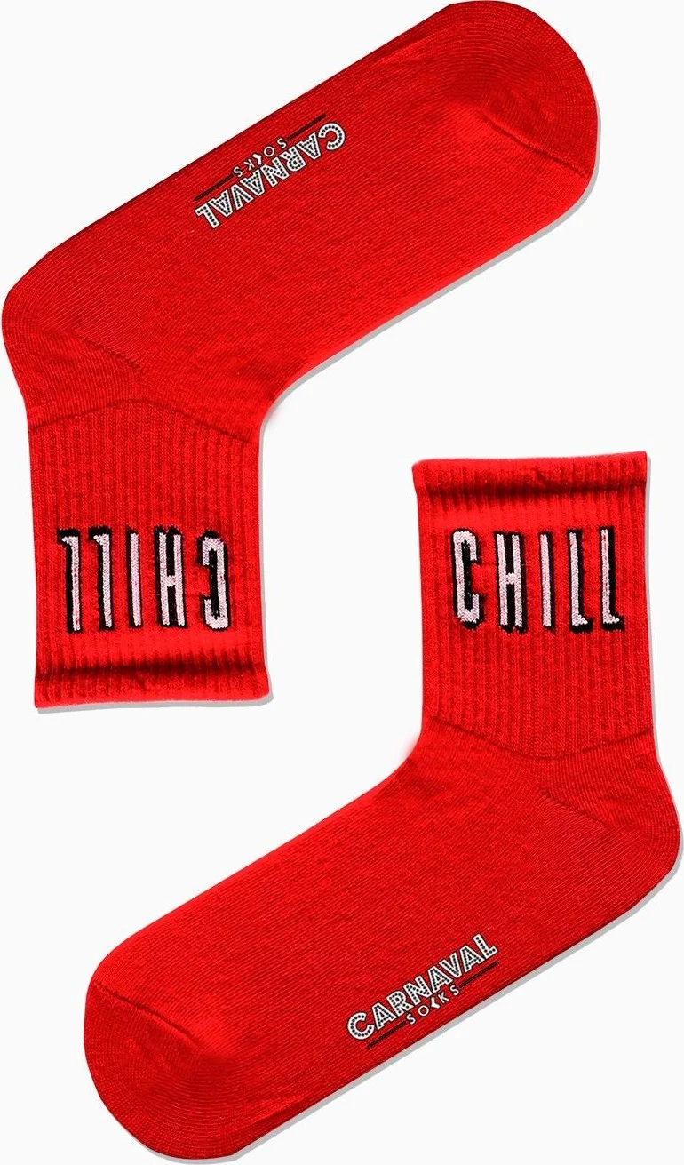 كارنافال سوكس Chill Written Patterned Colorful Sports Socks