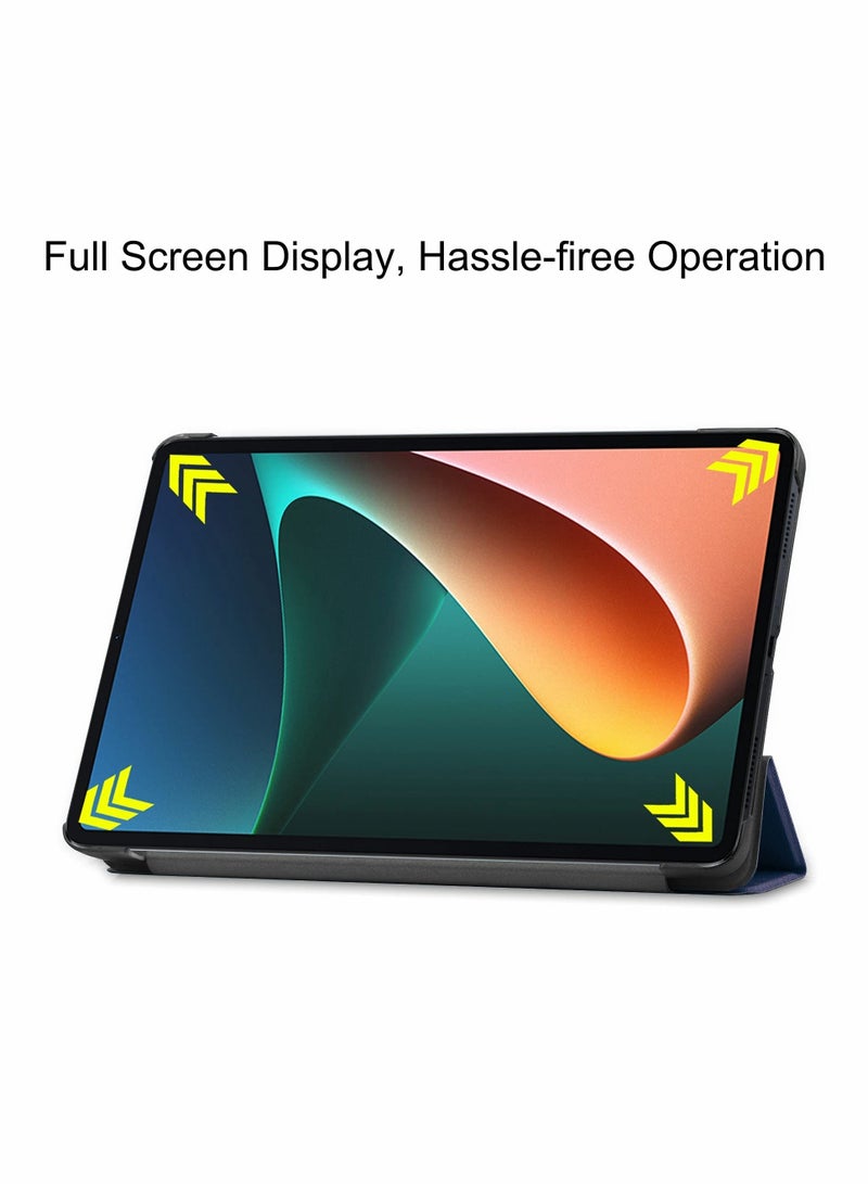 Case for Xiaomi Mi Pad 5 Pro Tablet Case，Auto Sleep Wake PU Leather (Dark Blue) - Image 4