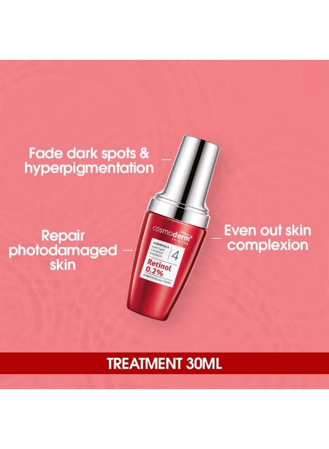 كوزموديرم ‏كوزموديرم لومنَس A مصحح للبقع الداكنة - إيمولشن 30 مل (ريتينول) - Image 2