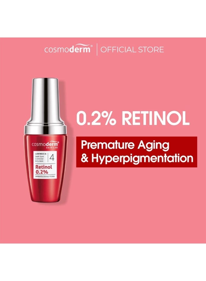 كوزموديرم ‏كوزموديرم لومنَس A مصحح للبقع الداكنة - إيمولشن 30 مل (ريتينول) - Image 4