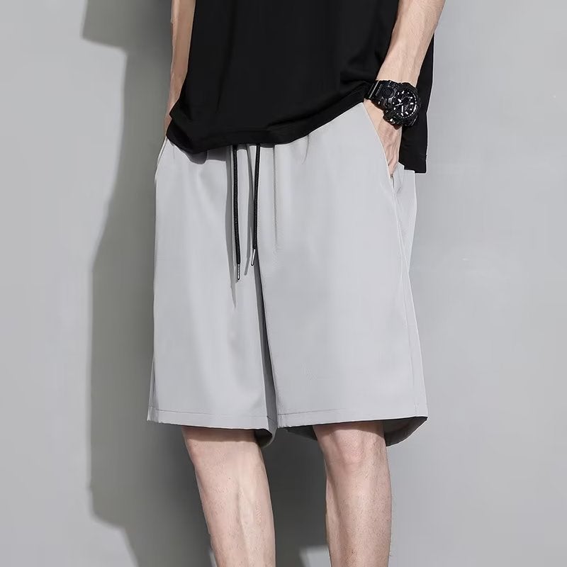 Ice Silk Shorts Boys Summer Mens Sports Outer Wear Trendy Brand Casual Loose Mens Quick-drying Mens Beach Pants K220 khaki - Image 3