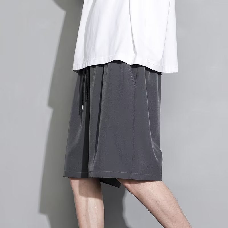 Ice Silk Shorts Boys Summer Mens Sports Outer Wear Trendy Brand Casual Loose Mens Quick-drying Mens Beach Pants K220 khaki - Image 4