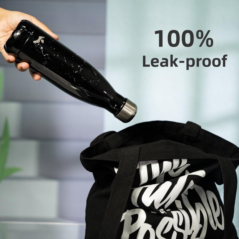 Konokyo Insulated Water Bottles,25 oz Double Wall Stainless Steel Vacumm Metal Flask for Sports Travel,Midnight Black - Image 5