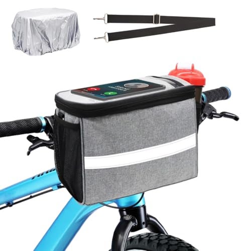MATTISAM Bike Handlebar Bag - Front Basket with Bike Phone Mount, Bicycle Cooler Pouch Pack for Kids Girls Boys Men Women - Image 1