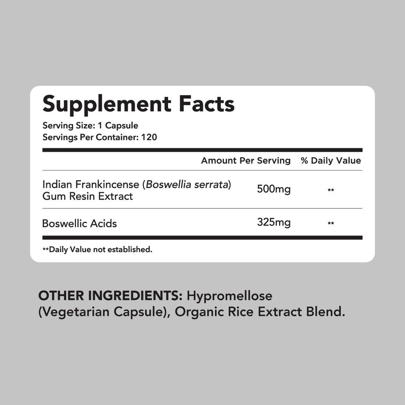 AMANDEAN مستخلص بوسويليا سيراتا من أمانديان 500 ملغ 120 كبسولة نباتية 65 أحماض بوسويلية مع أكبا لبان هندي مكمل مضاد للالتهابات دعم صحة المفاصل قد يختلف التعبئة والتغليف - Image 5