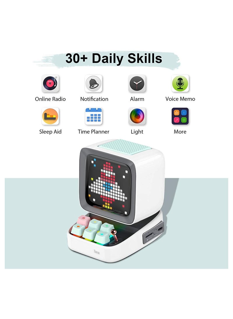 Divoom - Divoom Ditoo Pro Bluetooth Mini Speaker - White - Image 1