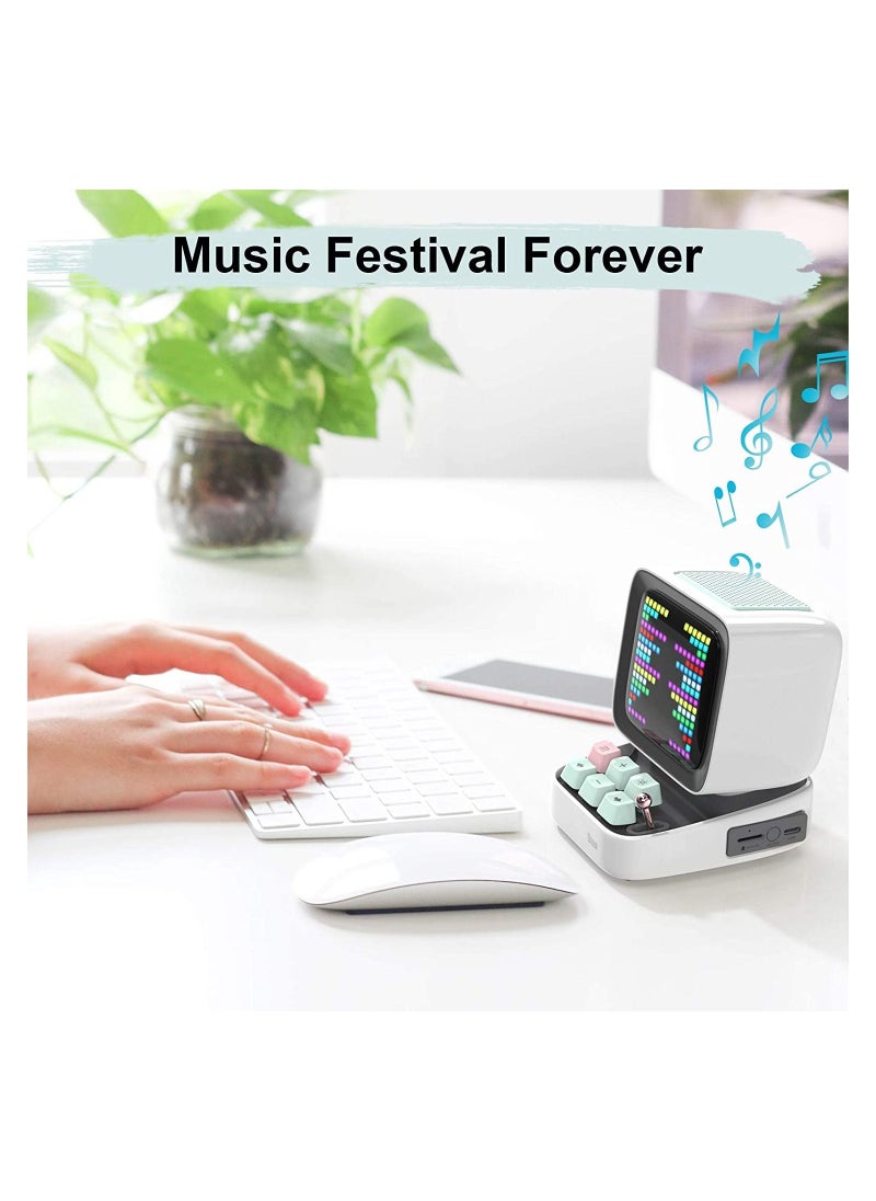Divoom - Divoom Ditoo Pro Bluetooth Mini Speaker - White - Image 1