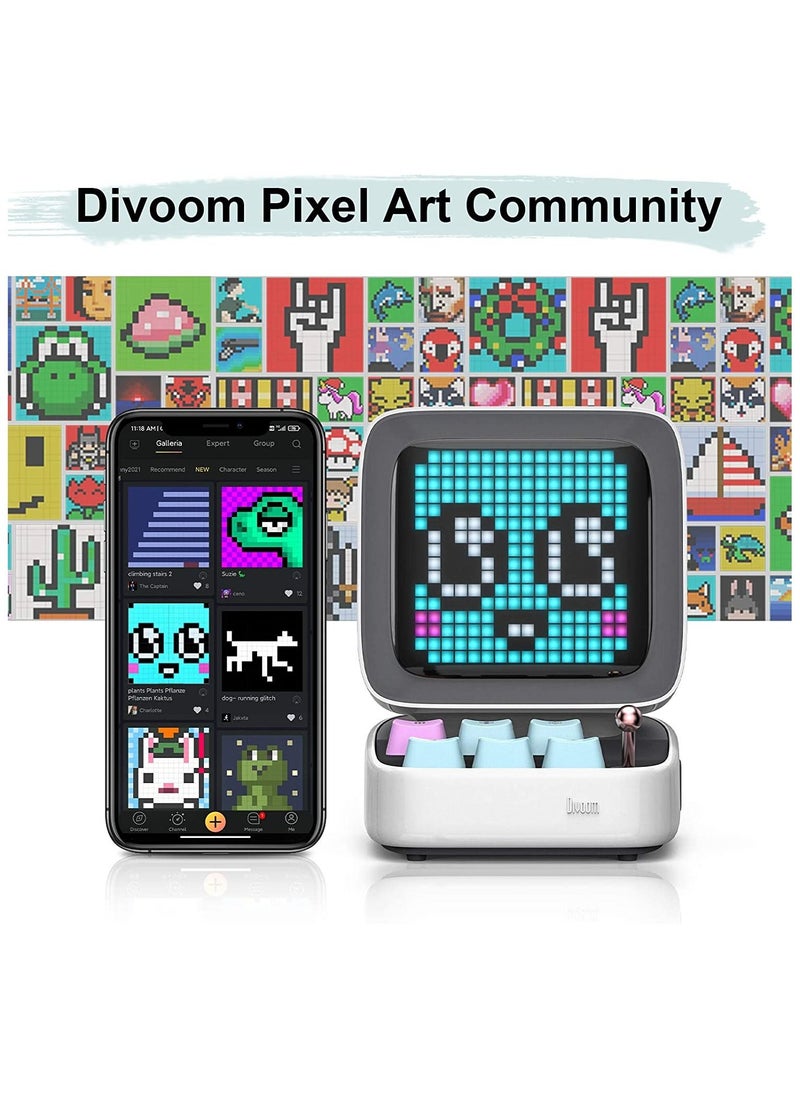 Divoom - Divoom Ditoo Pro Bluetooth Mini Speaker - White - Image 1